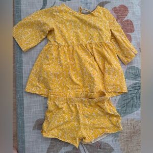 Alice and Ames Yellow Baby doll top and shorts